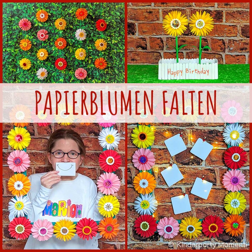 Fotocollage mit Ideen zum Thema Blumen basteln aus Papier