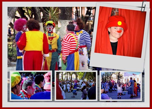 Clowns auf Bildern von einer Mexiko-Reise