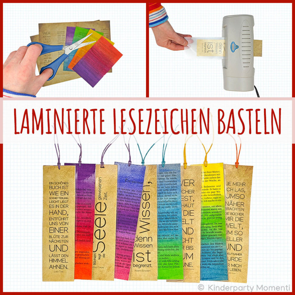 Bilder aus DIY-Anleitung zum Lesezeichen Laminieren