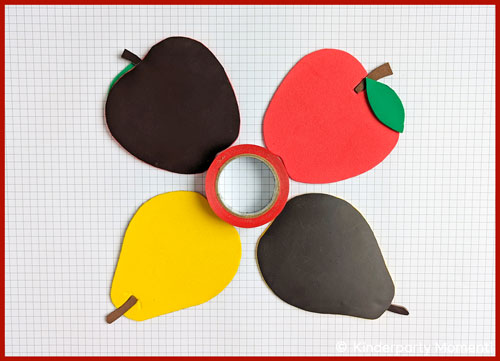 Bastelmaterial für XL Tic Tac Toe Spiel - Moosgummi, Magnetfolie und Lenkerband