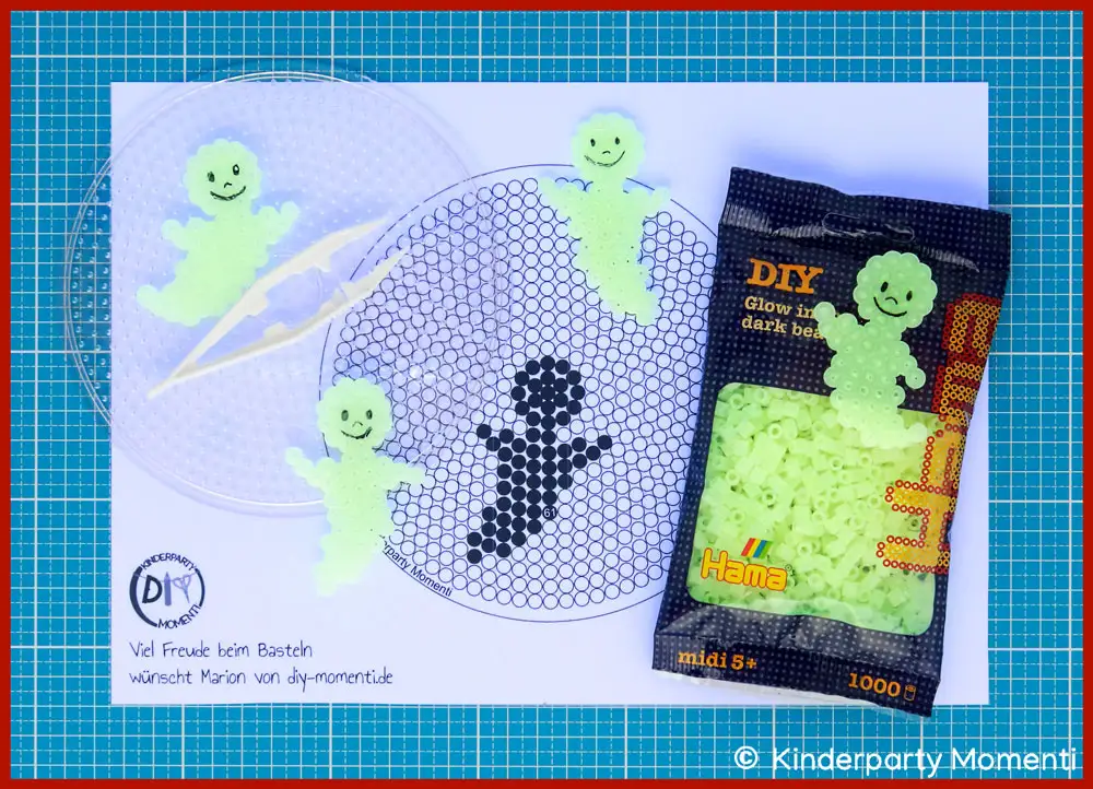 Gespenster Bügelperlen Ideen für Glow-in-the-Dark Bügelperlen
