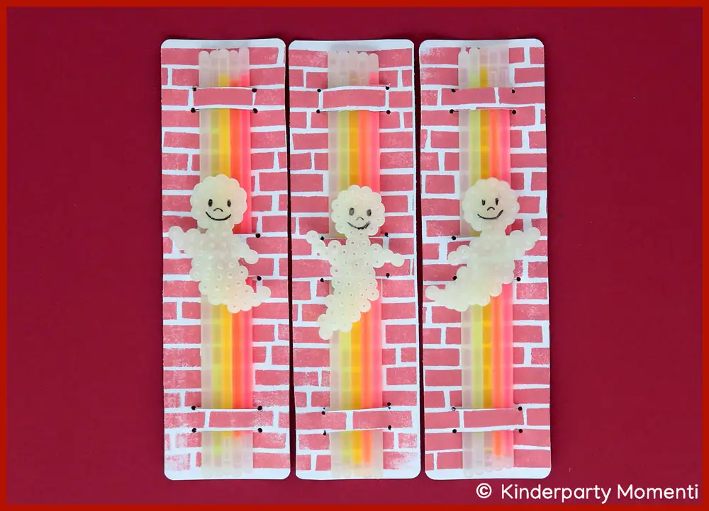 Gespensterparty Mitgebsel zum Kindergeburtstag in DIY Verpackung mit Bügelperlen  Gespenstern