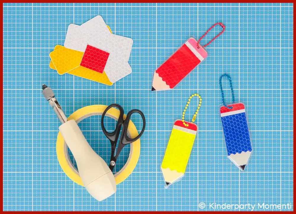 DIY Reflektor Anhänger für Schulranzen Bastelmaterial für Stift-Anhänger Reflektoren für Rucksack und Schulranzen
