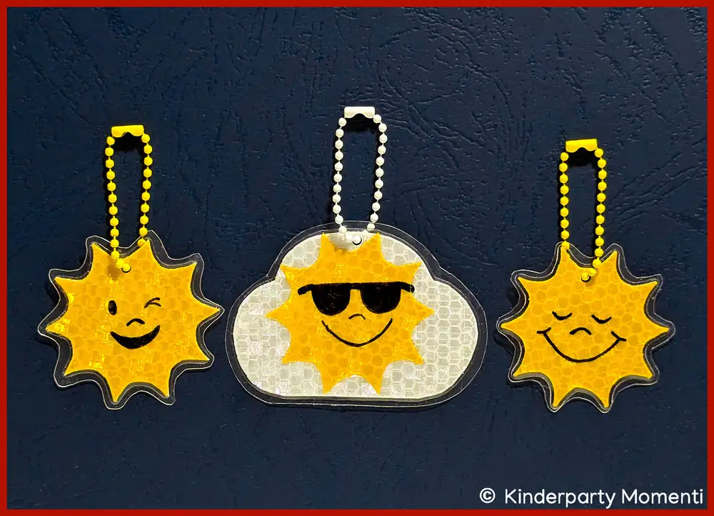 Reflektierende Sonne Taschenananhänger Drei DIY Reflektoren Sonne Anhänger für Taschen